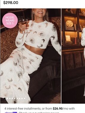 Show Me Your MuMu Last Call Top - Long Sleeve Celestial Sequin Crop Top